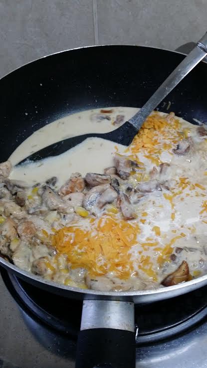 mushroom sweetcorn pasta 1